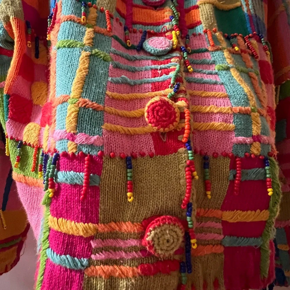 Michael Simon Multicolor Knit Cardigan from 1993! - Picture 3 of 7
